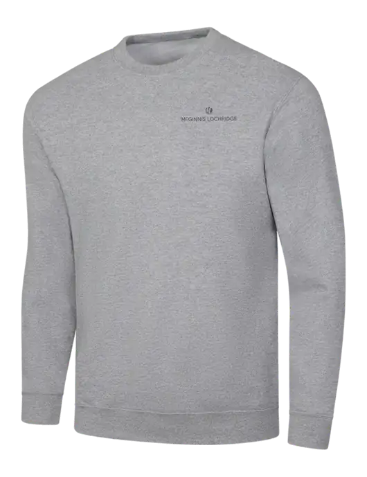 Light Grey Heather 7.8 oz Ring Spun Crew Sweatshirt w/McGinnis Logo
