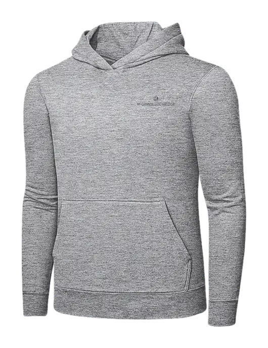 Light Grey Heather 7.8 oz Ring Spun Hooded Sweatshirt w/McGinnis Logo