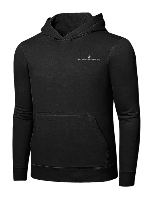 Jet Black 7.8 oz Ring Spun Hooded Sweatshirt w/McGinnis Logo