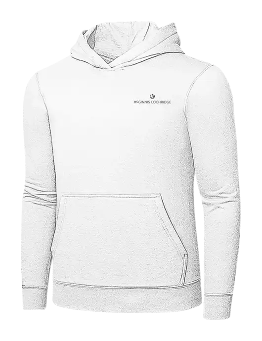 White 7.8 oz Ring Spun Hooded Sweatshirt w/McGinnis Logo