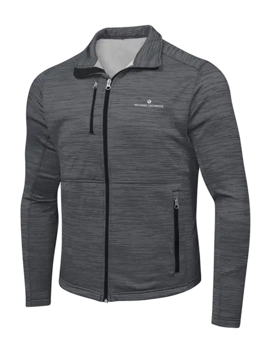 Dark Grey Digi Stripe Fleece Jacket w/McGinnis Logo