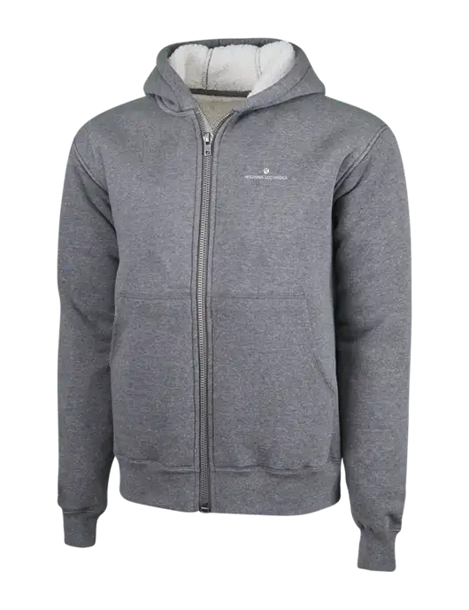 Cornerstone Grey Heather Heavyweight Sherpa Lined Hooded Fleece Jacket w/McGinnis Logo