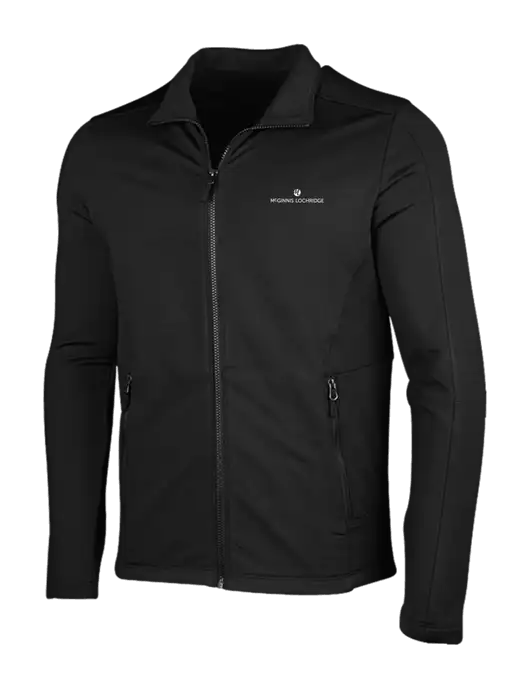 Deep Black Grid Fleece Jacket w/McGinnis Logo
