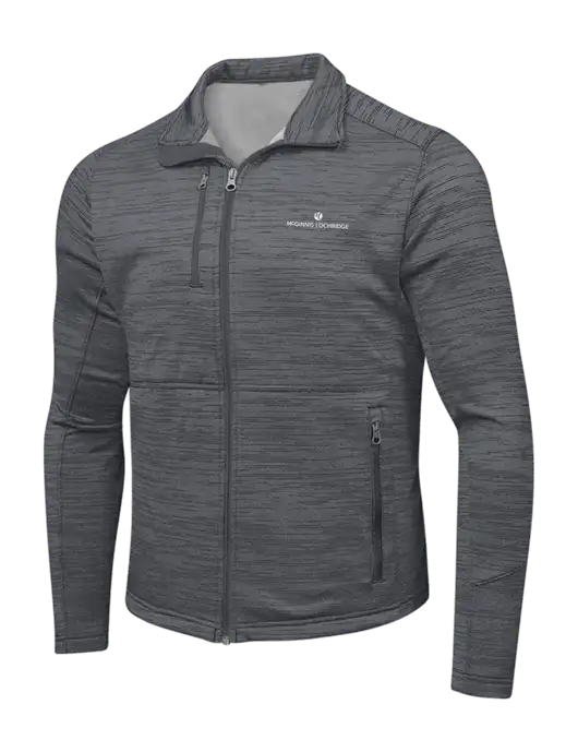 Medium Grey Digi Stripe Fleece Jacket w/McGinnis Logo