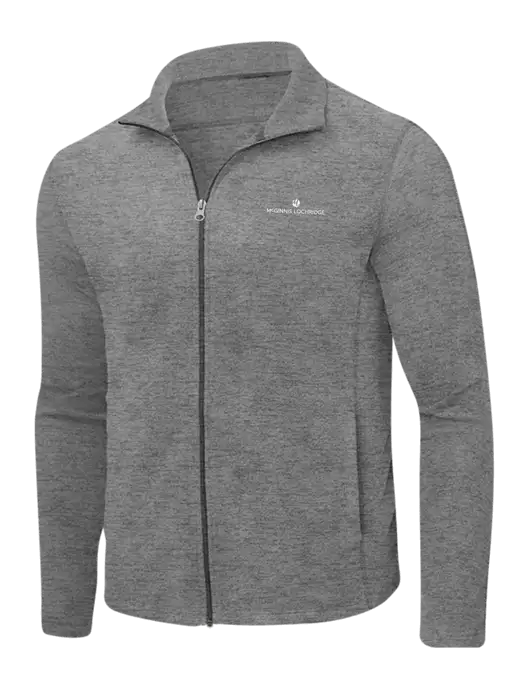 Medium Grey Heather Microfleece Full-Zip Jacket w/McGinnis Logo