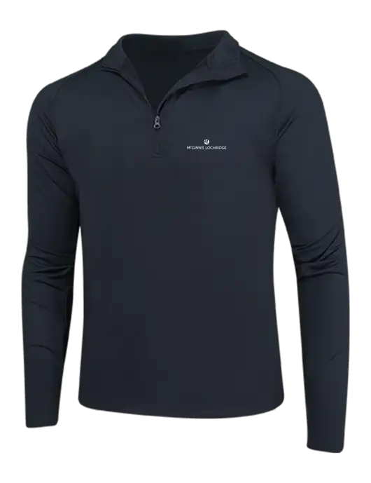 Black Sport Wick Stretch 1/4 Zip Pullover w/McGinnis Logo