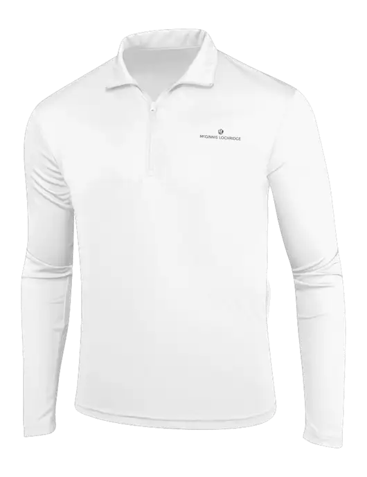 White PosiCharge Competitor 1/4 Zip Pullover w/McGinnis Logo