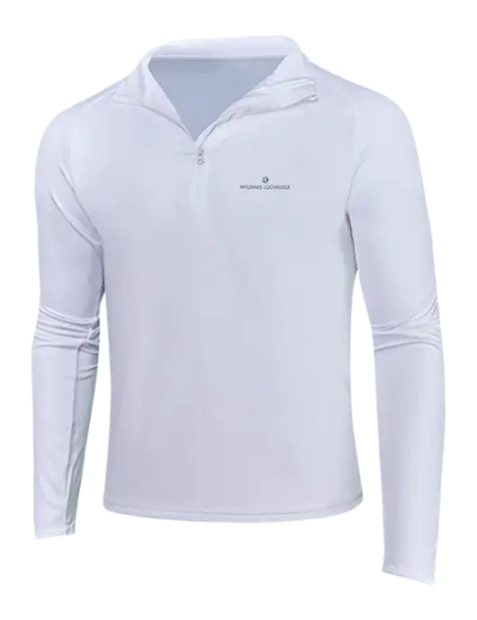 White Sport Wick Stretch 1/4 Zip Pullover w/McGinnis Logo
