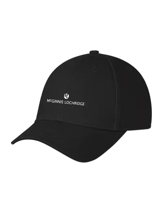 Black Structured Cap Hook & Loop w/McGinnis Logo