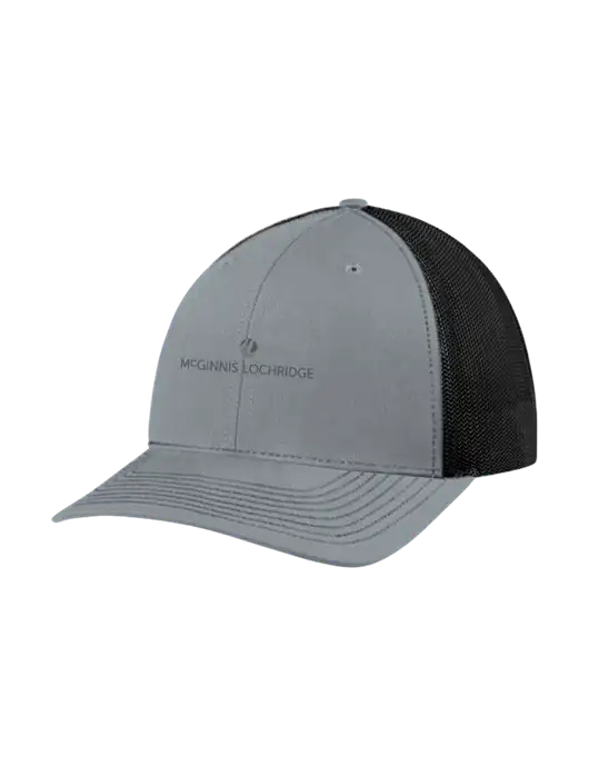 Richardson Adjustable Snapback Original 112 Trucker Cap Heather Grey w/Black Mesh w/McGinnis Logo