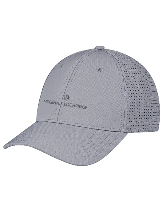 Grey Performance Stretchable Cap Hook & Loop w/McGinnis Logo
