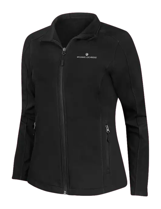 Black Womens Core Soft Shell Jacket w/McGinnis Logo