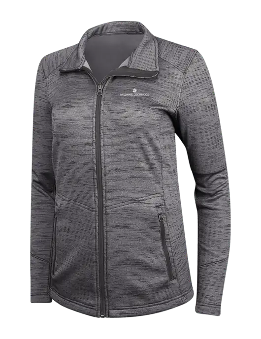 Womens Dark Grey Digi Stripe Fleece Jacket w/McGinnis Logo