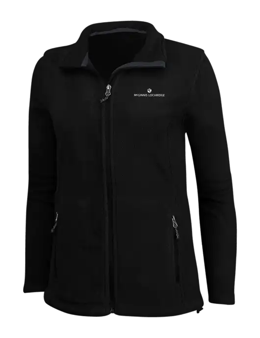 Womens Black Fleece Jacket w/McGinnis Logo