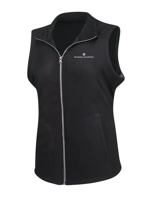 Black Womens Microfleece Vest w/McGinnis Logo