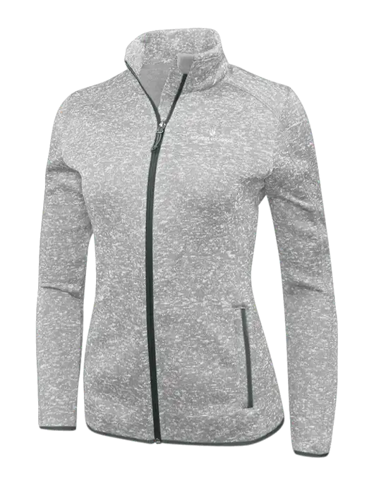 Grey Heather Womens Sweater Fleece Jacket w/McGinnis Logo