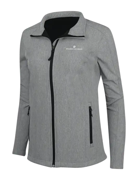 Medium Grey Heather Womens Core Soft Shell Jacket w/McGinnis Logo