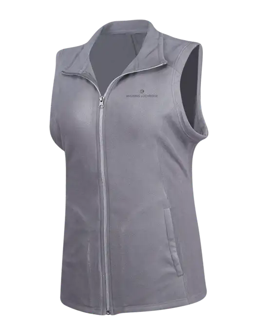 Medium Grey Womens Microfleece Vest w/McGinnis Logo