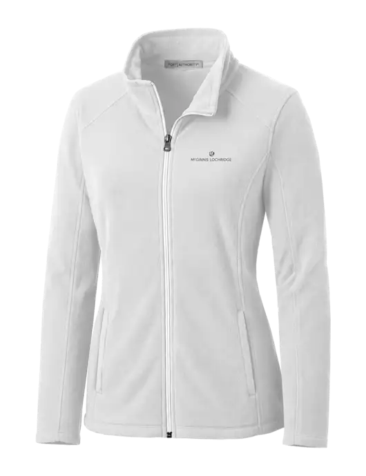White Womens Microfleece Jacket w/McGinnis Logo