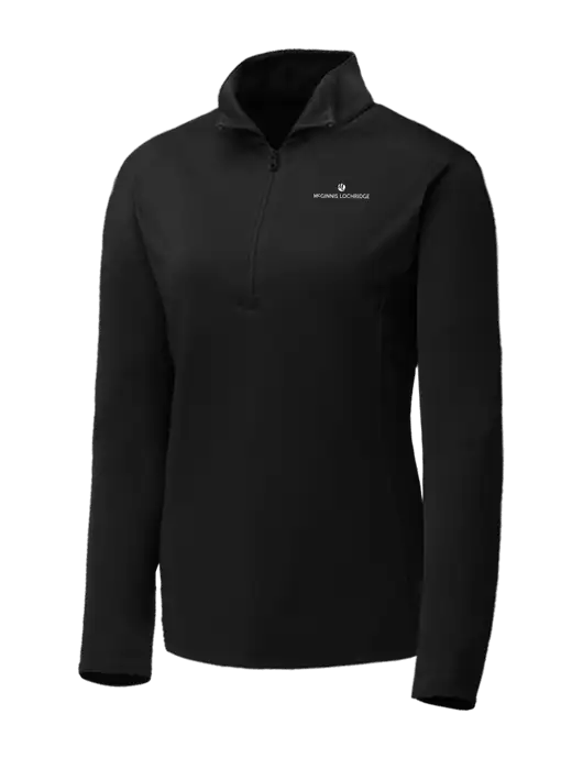 Black Womens Posicharge Competitor ¼ Zip Pullover w/McGinnis Logo