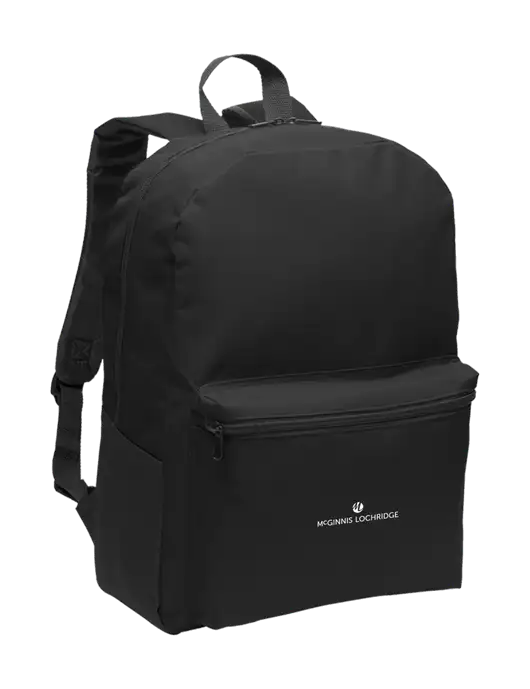 Casual Black Lightweight Laptop Backpack w/McGinnis Logo