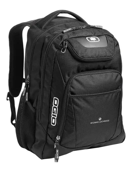 OGIO Black/Silver Excelsior Laptop Backpack w/McGinnis Logo