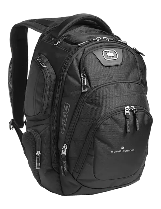 OGIO Black Stratagem Laptop Backpack w/McGinnis Logo