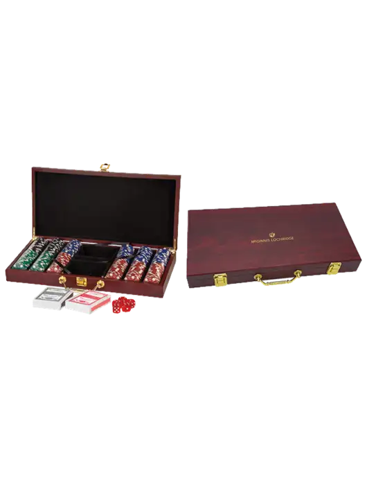 Rosewood Poker Set, 300 Chips w/McGinnis Logo