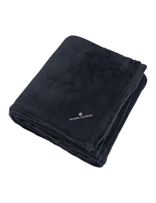 Mountain Lodge Black Blanket w/McGinnis Logo