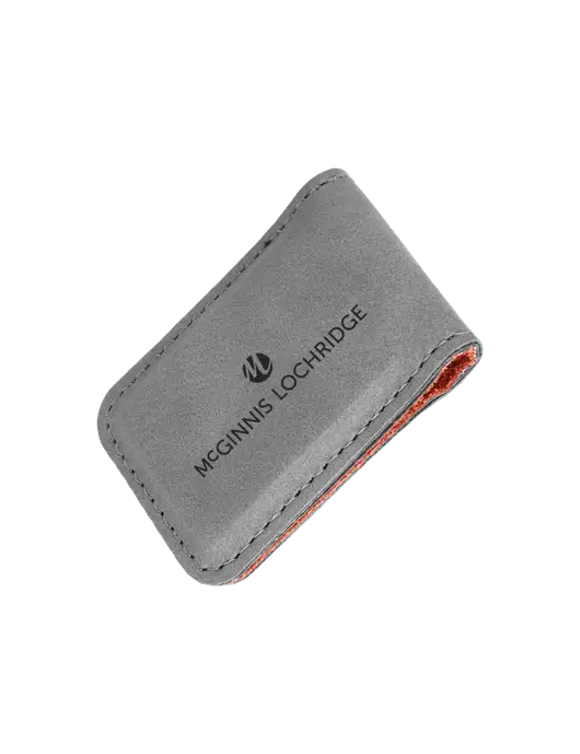 Gray Leatherette Money Clip w/McGinnis Logo