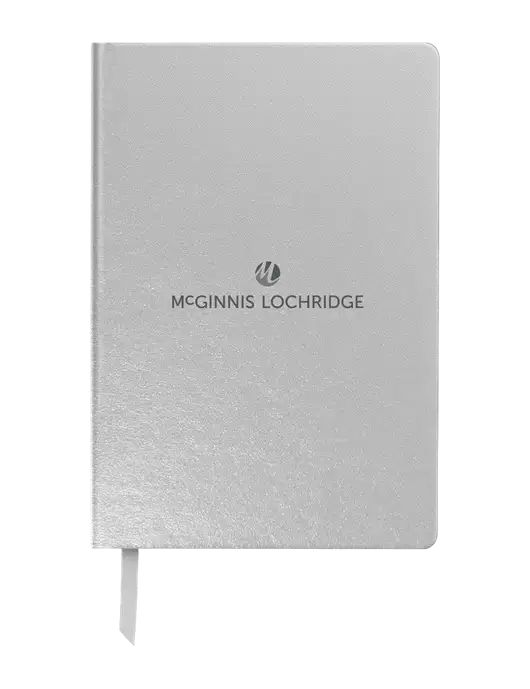 Achieve Silver Hardcover Journal, 5.5 x 8.37 w/McGinnis Logo