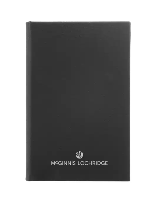 Black Leatherette 5.25 x 8.25 Journal w/McGinnis Logo