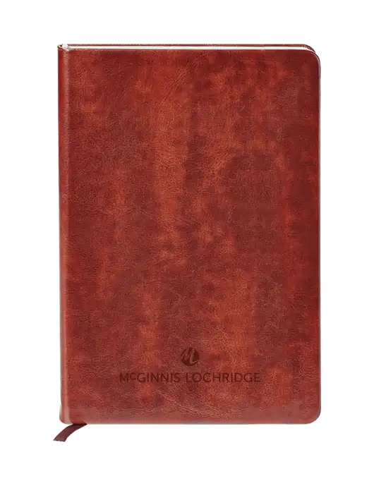 Fabrizio Brown Hard Cover 5.75 x 8.3 Journal w/McGinnis Logo