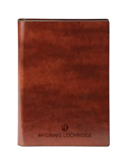 Fabrizio Brown 7 x 9.625 Padfolio & Notepad w/McGinnis Logo
