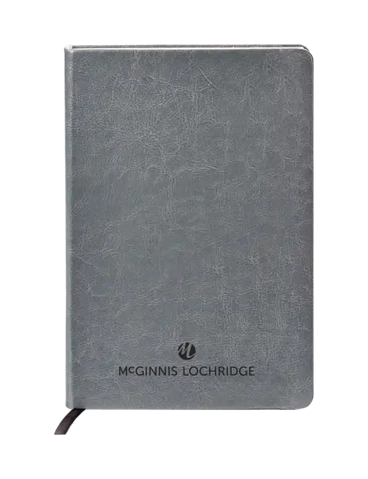 Fabrizio Grey Hard Cover 5.75 x 8.3 Journal w/McGinnis Logo