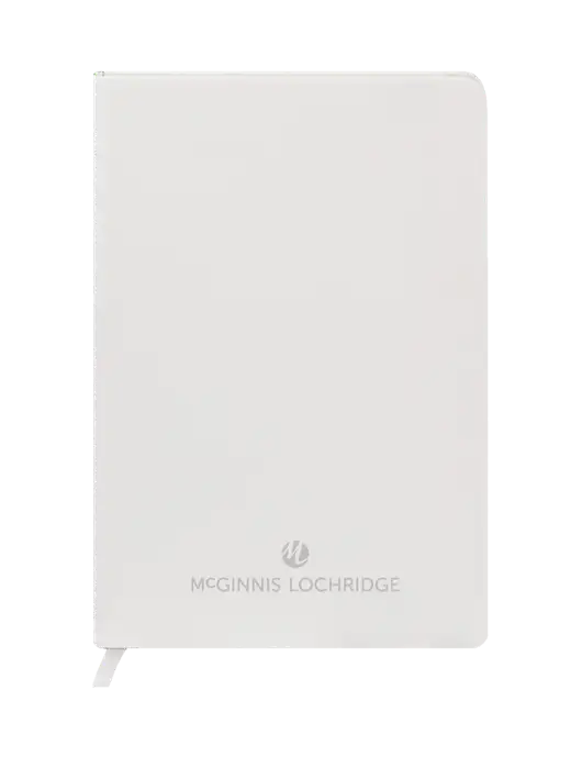 Fabrizio White Hard Cover 5.75 x 8.3  Journal w/McGinnis Logo