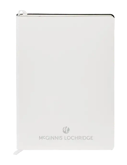 Fabrizio White Soft Cover 5.75 x 8.125 Journal w/McGinnis Logo