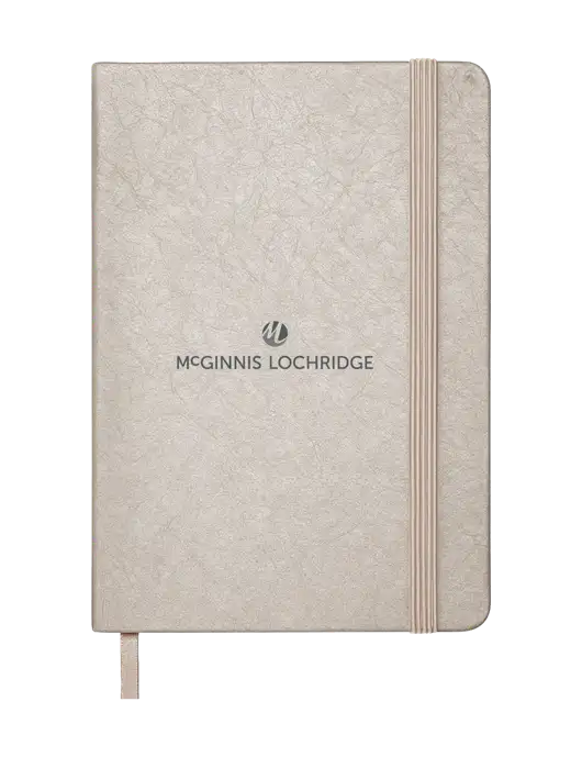 Granite Light Grey Hardcover Journal, 5.62 X  8.37 w/McGinnis Logo