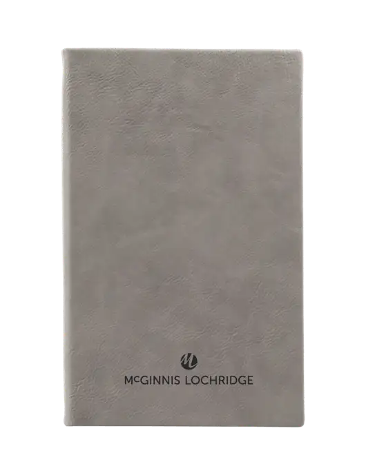 Grey Leatherette 5.25 x 8.25 Journal w/McGinnis Logo