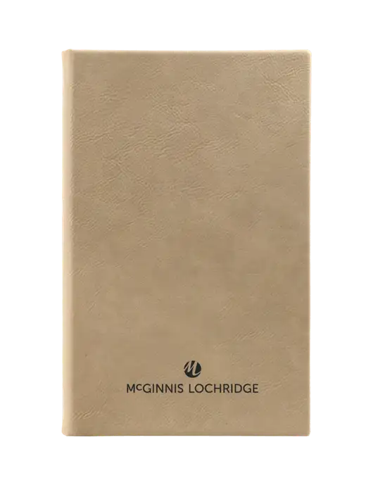Tan Leatherette 5.25 x 8.25 Journal w/McGinnis Logo