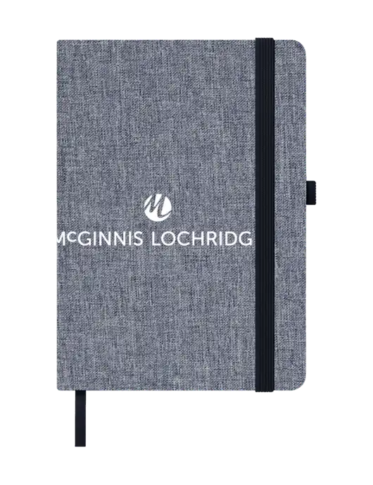 Twill Grey Heathered 5 x 7 Journal w/McGinnis Logo