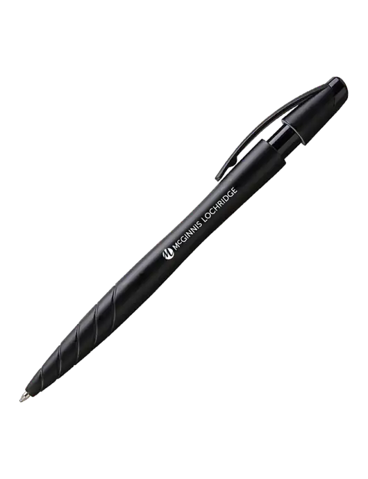 Awali Black Metallic Pen - Black Ink w/McGinnis Logo