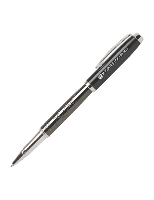 Modernist Black Rollerball Pen - Black Ink w/McGinnis Logo