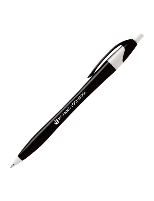 Novella Black/White Executive Pen - Blue Ink w/McGinnis Logo
