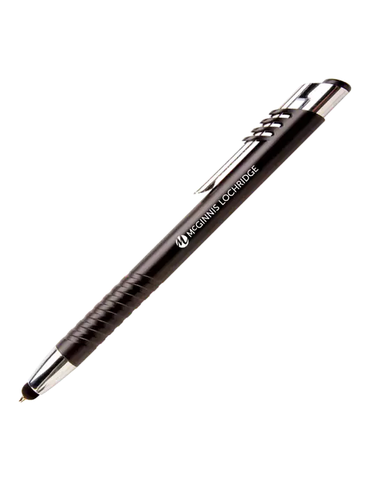 Schirhart Black Stylus Pen - Blue Ink w/McGinnis Logo
