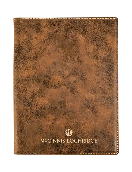 Rustic Leatherette 7 x 9 Portfolio with Notepad w/McGinnis Logo