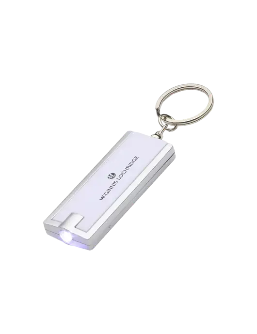 Simple Touch White LED Keychain w/McGinnis Logo
