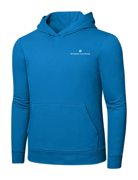 Medium Dark Sapphire 7.8 oz Ring Spun Hooded Sweatshirt w/McGinnis Logo