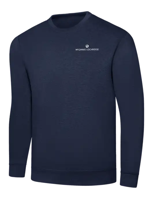 Navy 7.8 oz Ring Spun Crew Sweatshirt w/McGinnis Logo