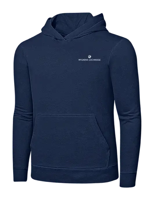 Navy 7.8 oz Ring Spun Hooded Sweatshirt w/McGinnis Logo